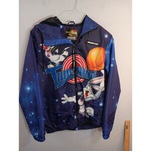 MEMBERS ONLY SPACE JAM BUGS BUNNY FULL ZIP WINDBREAKER PULLOVER JACKET SZ S